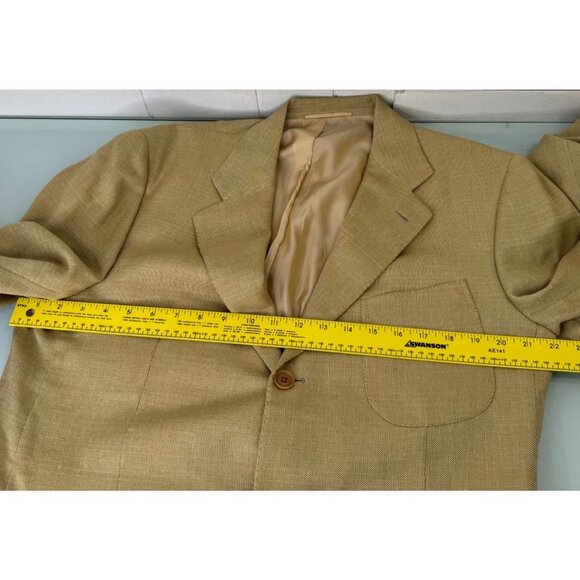 Luciano Barbera Blazer Jacket 42L Linen Wool Blend Bemberg Liner Made in Italy - Picture 7 of 11